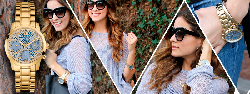  Shop Authentic Guess Mini Sunrise Quartz Blue Dial Gold Steel Strap Watch For Women - W0448L6 - Luxxuri