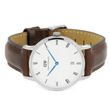  Shop Authentic Daniel Wellington Dapper Bristol White Dial Brown Leather Strap Watch For Women - DW00100098 - Luxxuri