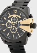  Shop Authentic Diesel Mega Chief Chronograph Black Dial Black Steel Strap Watch For Men - DZ4338 - Luxxuri
