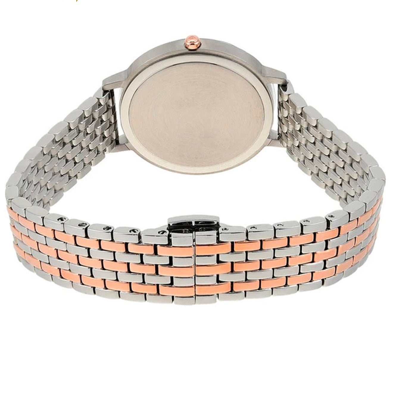 Emporio Armani Modern Slim Analog Mother of Pearl Dial Two Tone Steel Strap Watch For Women - AR11157