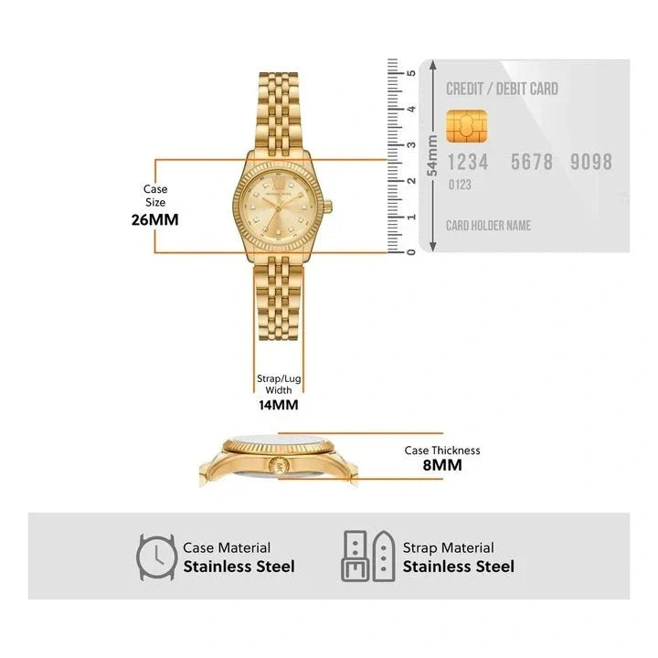  Shop Authentic Michael Kors Lexington Analog Gold Dial Gold Steel Strap Watch for Women - MK4741 - Luxxuri