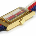  Shop Authentic Gucci G-Frame Mother of Pearl Dial White Blue Red Nylon Strap Watch For Women - YA147405 - Luxxuri