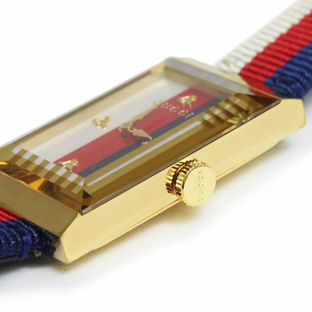  Shop Authentic Gucci G-Frame Mother of Pearl Dial White Blue Red Nylon Strap Watch For Women - YA147405 - Luxxuri