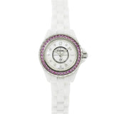  Shop Authentic Chanel J12 Quartz Diamonds Mother of Pearl White Dial White Steel Strap Watch for Women - J12 H3243 - Luxxuri