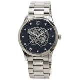  Shop Authentic Gucci G Timeless Diamonds Black Dial Silver Steel Strap Watch For Women - YA1264125 - Luxxuri