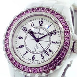  Shop Authentic Chanel J12 Sapphire Bezel Ceramic White Dial White Steel Strap Watch for Women - J12 H2010 - Luxxuri
