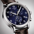  Shop Authentic Tissot Chrono XL Classic Blue Dial Brown Leather Strap Watch For Men - T116.617.16.047.00 - Luxxuri