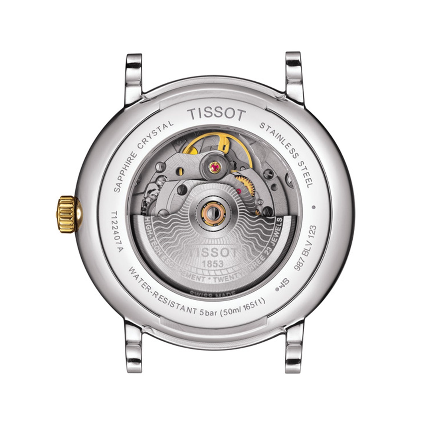 Tissot Carson Premium Powermatic 80 White Dial Two Tone Steel Strap Watch For Men - T122.407.22.031.00