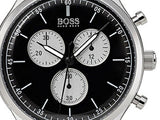  Shop Authentic Hugo Boss Companion Black Dial Black Leather Strap Watch for Men - 1513543 - Luxxuri