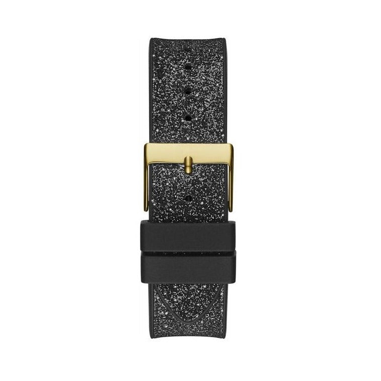  Shop Authentic Guess Raven Diamonds Champagne Dial Black Rubber Strap Watch For Women - GW0105L2 - Luxxuri