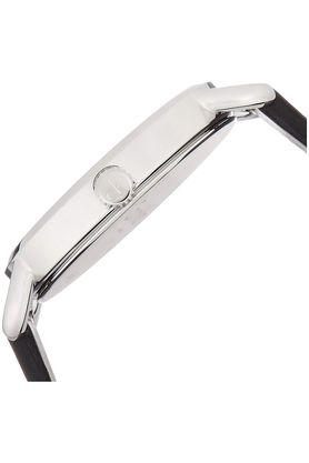 Calvin Klein Even Silver Black Leather Strap Watch for Women - K7B231C6