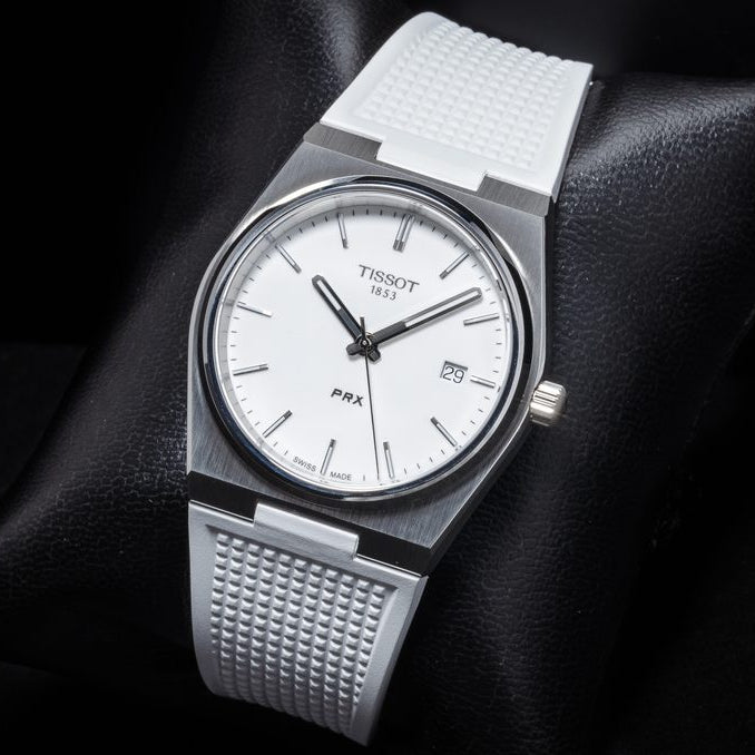 Tissot PRX 40 White Dial White Rubber Strap Watch For Men -  T137.410.17.011.00