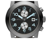  Shop Authentic Marc Jacobs Larry Chronograph Black Dial Black Leather Strap Watch for Men - MBM5054 - Luxxuri