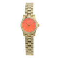 Marc Jacobs Henry Dinky Red Dial Gold Steel Strap Watch for Women - MBM3202