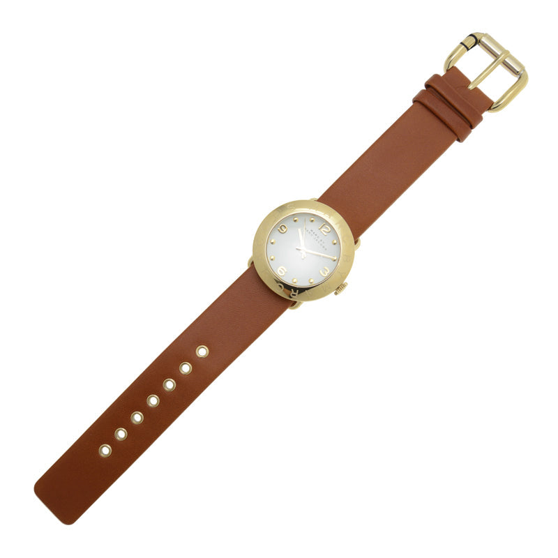  Shop Authentic Marc Jacobs Amy White Dial Brown Leather Strap Watch for Women - MBM8574 - Luxxuri