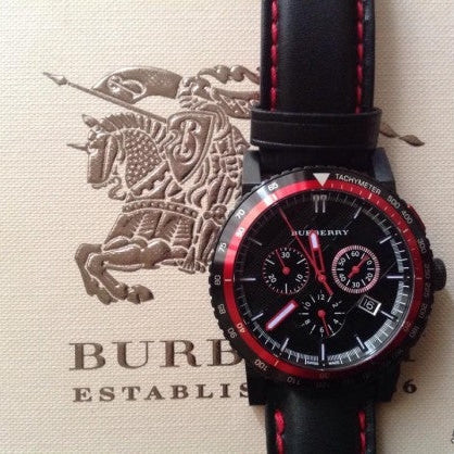  Shop Authentic Burberry City Chronograph Black Dial Black Leather Strap Watch for Men - BU9803 - Luxxuri