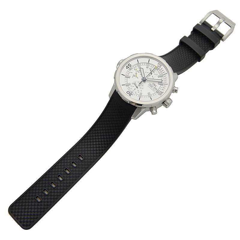  Shop Authentic IWC Aquatimer Chronograph White Dial Black Rubber Strap Watch for Men - IW376801 - Luxxuri
