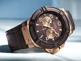  Shop Authentic Guess Rigor Analog Brown Dial Brown Leather Strap Watch For Men - W0040G3 - Luxxuri