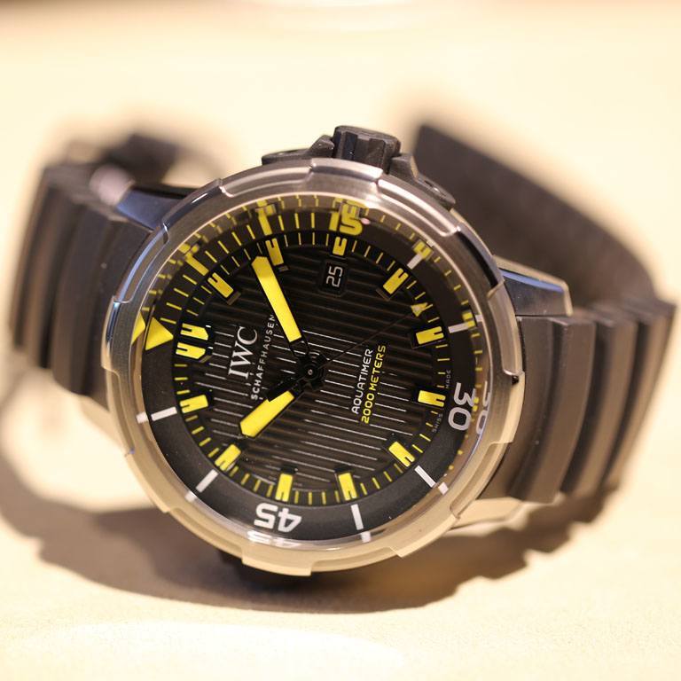  Shop Authentic IWC Aquatimer Automatic 2000 Black Dial Black Rubber Strap Watch for Men - IW358001 - Luxxuri
