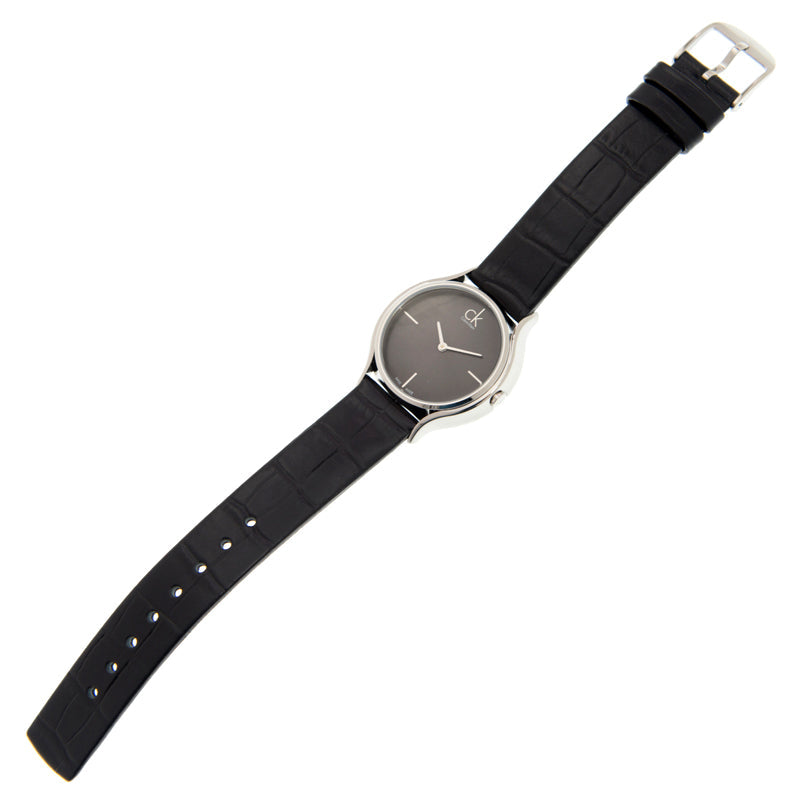  Shop Authentic Calvin Klein Skirt Black Dial Black Leather Strap Watch for Women  - K2U231C1 - Luxxuri