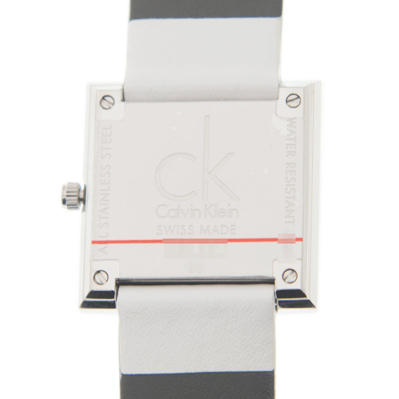  Shop Authentic Calvin Klein Mark Silver Dial White Leather Strap Watch for Women - K3R231L6 - Luxxuri