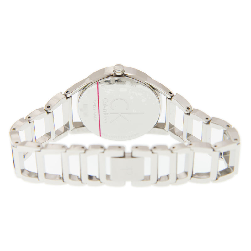  Shop Authentic Calvin Klein Stately Pink Mother of Pearl Dial Silver Steel Strap Watch for Women - K3G2312E - Luxxuri