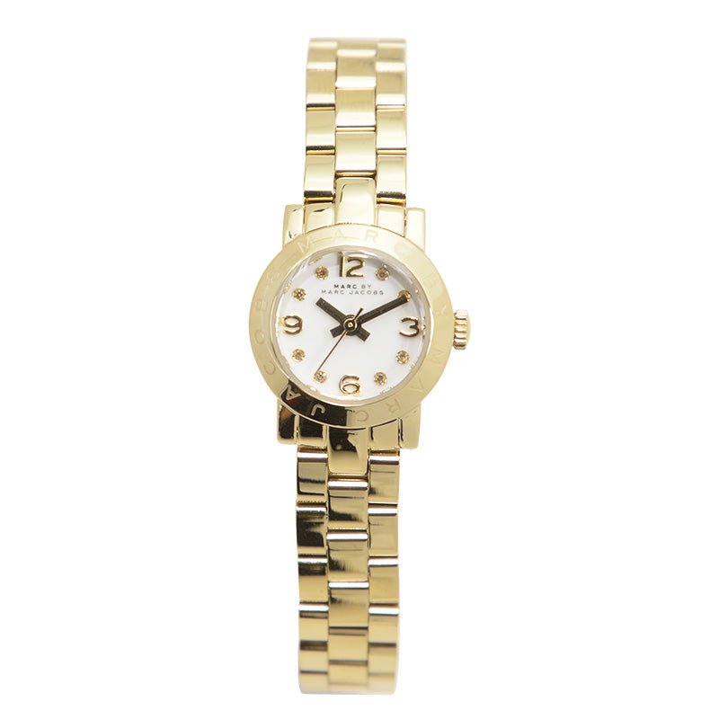  Shop Authentic Marc Jacobs Amy Dinky White Dial Gold Steel Strap Watch for Women - MBM3226 - Luxxuri