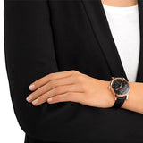  Shop Authentic Swarovski Crystalline Hours Black Dial Black Leather Strap Watch for Women - 5295377 - Luxxuri