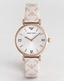  Shop Authentic Emporio Armani Analog Grey Dial Pink Leather Strap Watch For Women - AR11126 - Luxxuri