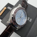 Shop Authentic Guess Pinnacle Chronograph Quartz Blue Dial Brown Leather Strap Watch For Men - W0673G1 - Luxxuri