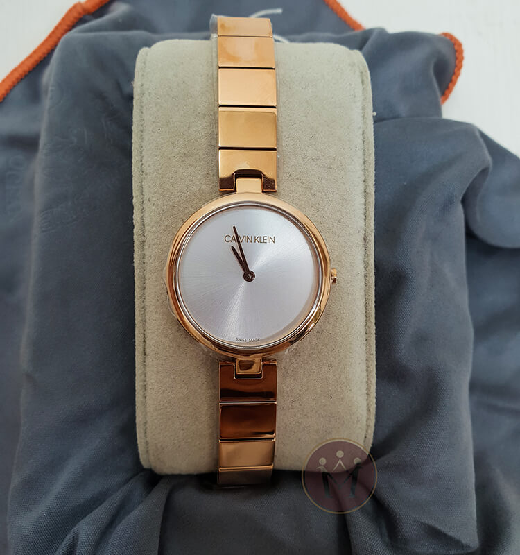  Shop Authentic Calvin Klein Authentic White Dial Rose Gold Steel Strap Watch for Women - K8G23646 - Luxxuri