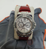  Shop Authentic Guess Limelight Quartz Diamonds White Dial Red Leather Strap Watch For Women - W0775L11 - Luxxuri