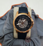 Shop Authentic Fossil Grant Automatic Skeleton Blue Dial Blue Leather Strap Watch for Men - ME3102 - Luxxuri