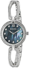  Shop Authentic Bulova Crystal Black Mother of Pearl Dial Silver Steel Strap Watch for Women - 96L224 - Luxxuri