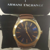  Shop Authentic Armani Exchange Nico Quartz Blue Dial Brown Leather Strap Watch For Men - AX2334 - Luxxuri