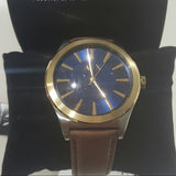  Shop Authentic Armani Exchange Nico Quartz Blue Dial Brown Leather Strap Watch For Men - AX2334 - Luxxuri
