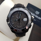  Shop Authentic Tag Heuer Aquaracer Automatic Chronograph Special Edition Titanium Grey Dial Black Leather Strap Watch for Men - CAY218B.FC6370 - Luxxuri