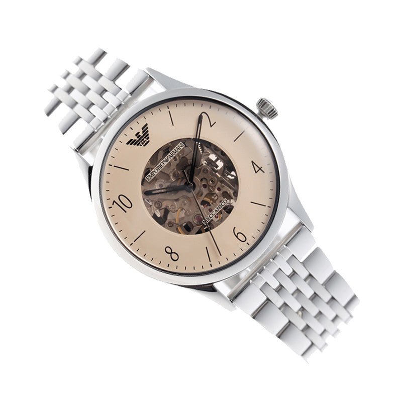  Shop Authentic Emporio Armani Meccanico Multicolor Dial Silver Steel Strap Watch For Men - AR1922 - Luxxuri