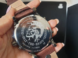  Shop Authentic Diesel Mr Daddy Blue Dial Brown Leather Strap Watch For Men - DZ7314 - Luxxuri