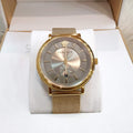  Shop Authentic Versace V Circle Quartz Gold Dial Gold Mesh Bracelet Watch For Men - VBQ070017 - Luxxuri