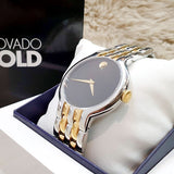  Shop Authentic Movado Veturi Quartz Black Dial Two Tone Steel Strap Watch for Men - 0606932 - Luxxuri