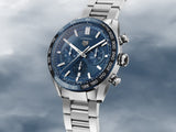  Shop Authentic Tag Heuer Carrera Chronograph Blue Dial Silver Steel Strap Watch for Men - CBN2A1A.BA0643 - Luxxuri