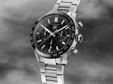  Shop Authentic Tag Heuer Carrera Automatic Chronograph Black Dial Silver Steel Strap Watch for Men - CBN2A1B.BA0643 - Luxxuri