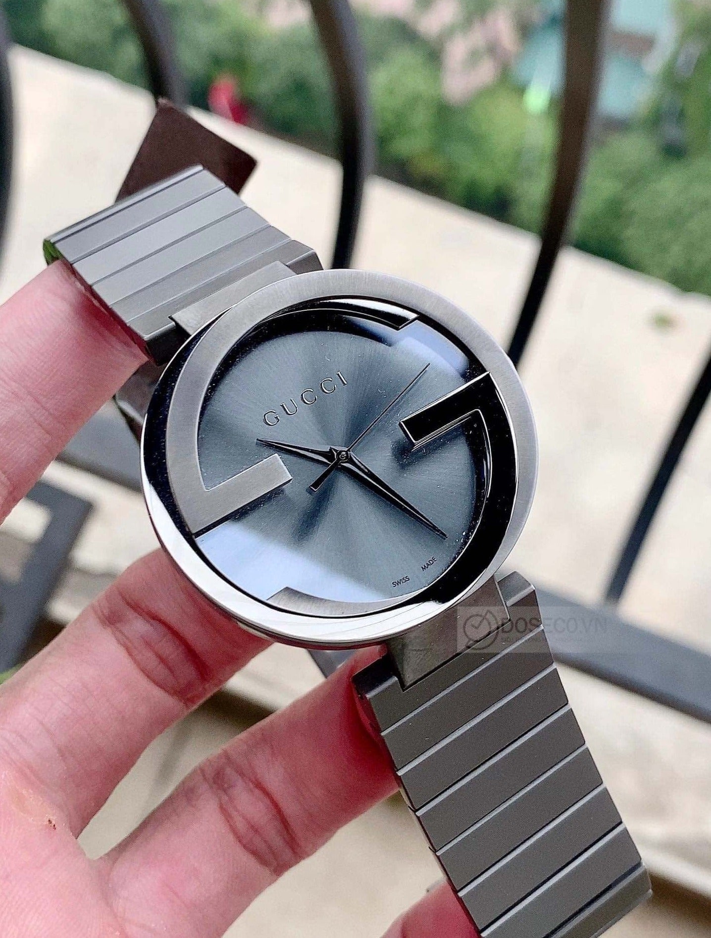  Shop Authentic Gucci G Interlocking Quartz Grey Dial Grey Steel Strap Watch For Men - YA133210 - Luxxuri