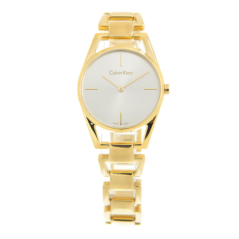  Shop Authentic Calvin Klein Dainty White Dial Gold Steel Strap Watch for Women - K7L23546 - Luxxuri
