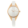  Shop Authentic Calvin Klein Rebel White Grey Dial White Leather Strap Watch for Women - K8P236L6 - Luxxuri