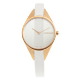  Shop Authentic Calvin Klein Rebel White Grey Dial White Leather Strap Watch for Women - K8P236L6 - Luxxuri