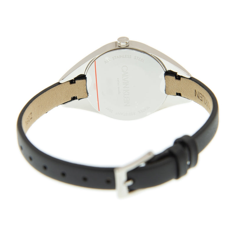  Shop Authentic Calvin Klein Rebel Black Grey Dial Black Leather Strap Watch for Women - K8P231C1 - Luxxuri