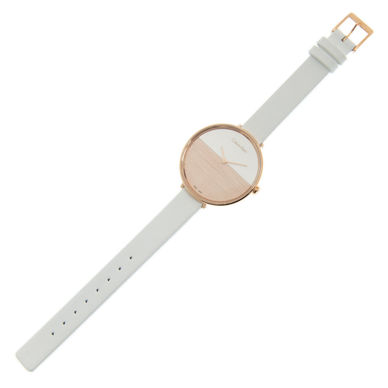  Shop Authentic Calvin Klein Rise White Dial White Leather Strap Watch for Women - K7A236LH - Luxxuri