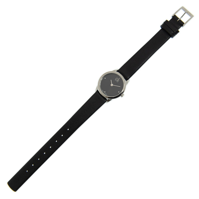  Shop Authentic Calvin Klein Minimal Black Dial Black Leather Strap Watch for Women - K3M231CS - Luxxuri